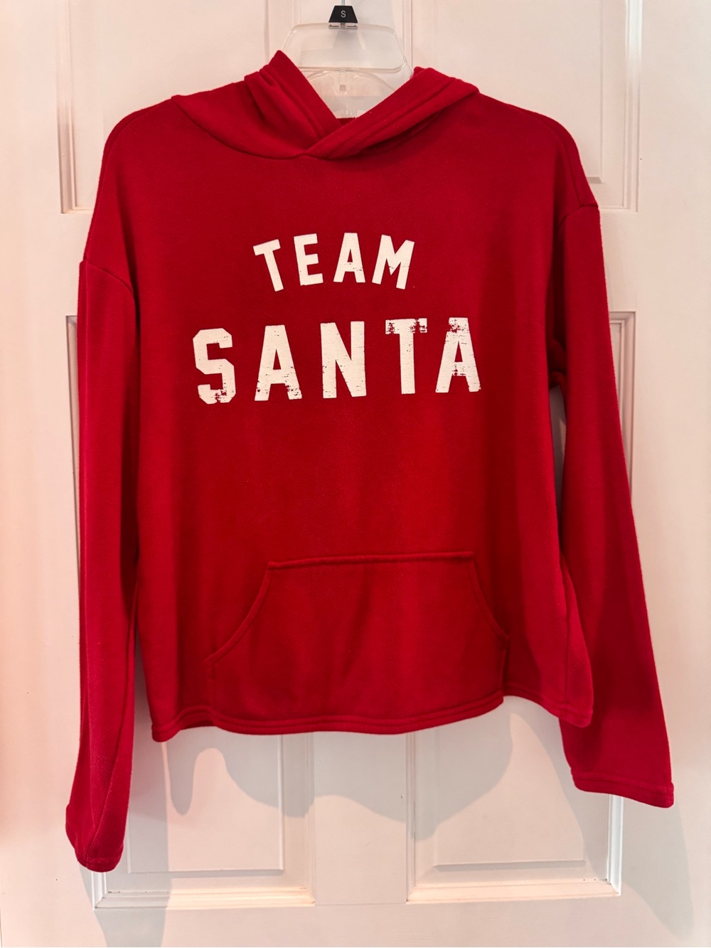 North Pole Trading Co. Team Santa Hoodie Women’s Small - Red Christmas
